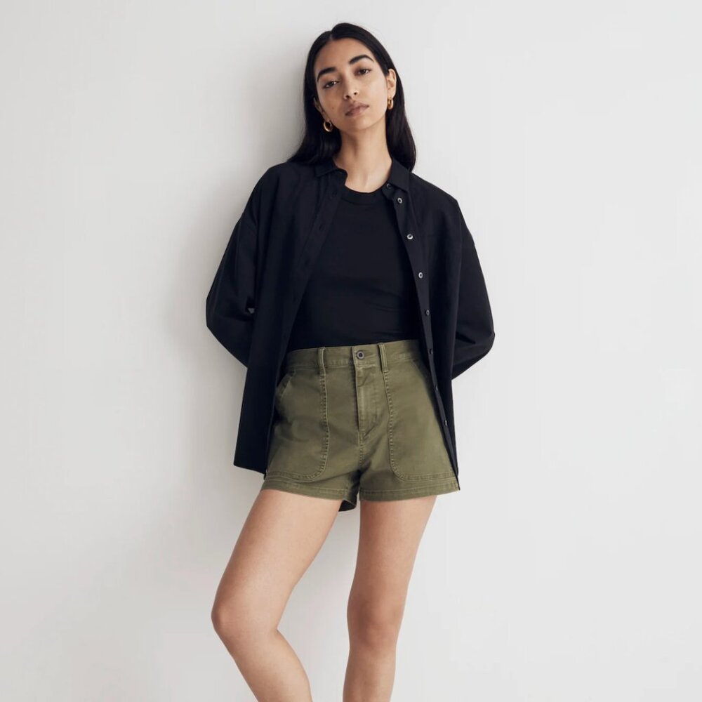 Madewell The Perfect Vintage Fatigue Short in Palm Tree